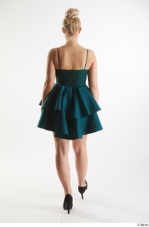 Anneli  1 back view drape dressed green short gown…